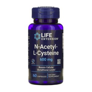 Life Extension, N-Acetyl-L-Cystine 600 mg, Boosts Cellular Glutathione Levels, 60 Capsules, Dietary Supplement, Gluten Free, NON GMO