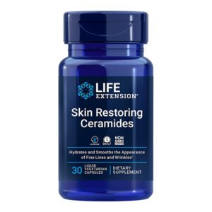Life Extension, Skin Restoring Ceramides, Hydrates and Soothe the Appearance of Fine Lines and Wrinkles, 1 Daily 30 Liquid Veg Caps, Dietary Supplement, NONGMO