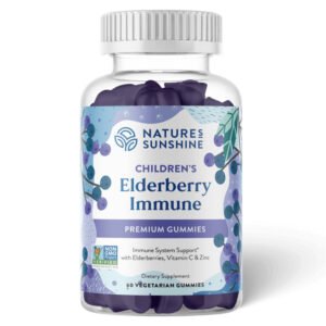 Nature's Sunshine, Children's Elderberry Immune, Premium Gummies, Immune System Support with Elderberries, Vitamin C & Zinc, Dietary Supplement, 60 Vegetarian Gummies, NON GMO