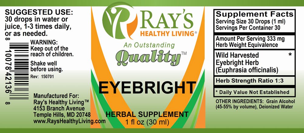 Ray's Healthy Living, Eyebright, Herbal Supplement, 1 fl oz (30ml) - Image 2