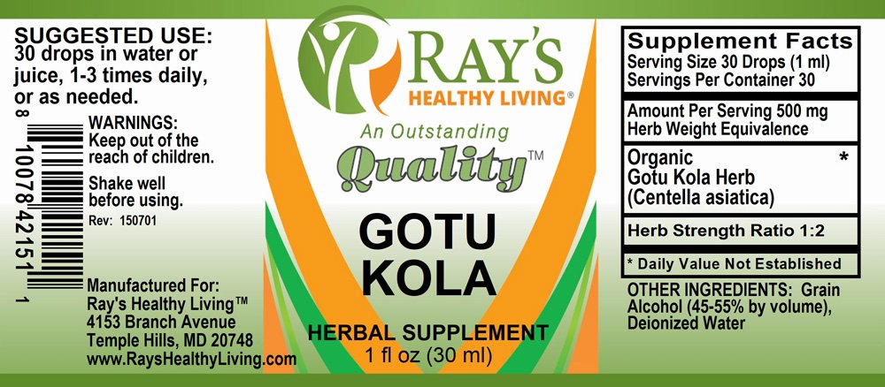 Ray's Healthy Living, Gotu Kola, Herbal Supplement, 1 fl oz (30ml) - Image 2