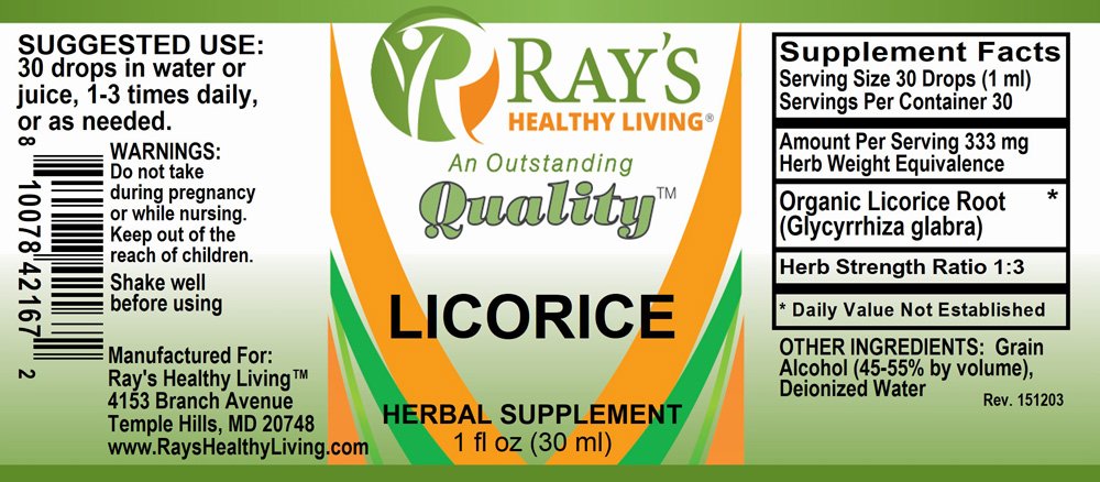 Ray's Healthy Living, Licorice, Herbal Supplement, 1 fl oz (30ml) - Image 2