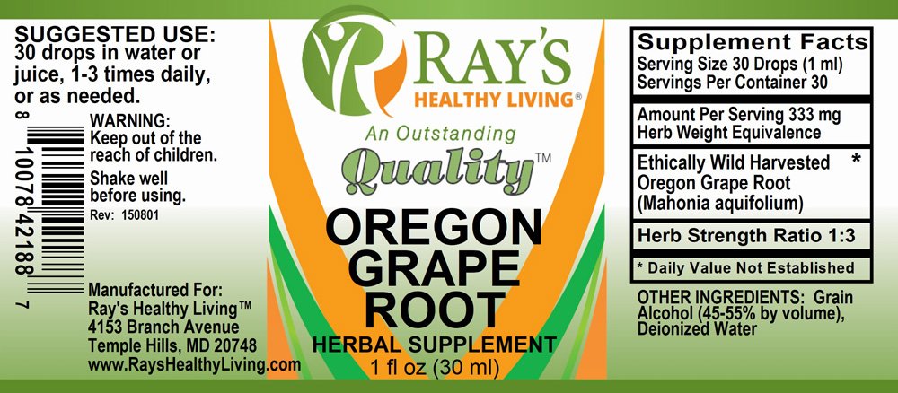Ray's Healthy Living, Oregon Grape Root, Herbal Supplement, 1 fl oz (30ml) - Image 2