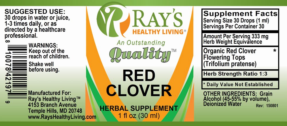 Ray's Healthy Living, Red Clover, Herbal Supplement, 1 fl oz (30ml) - Image 2
