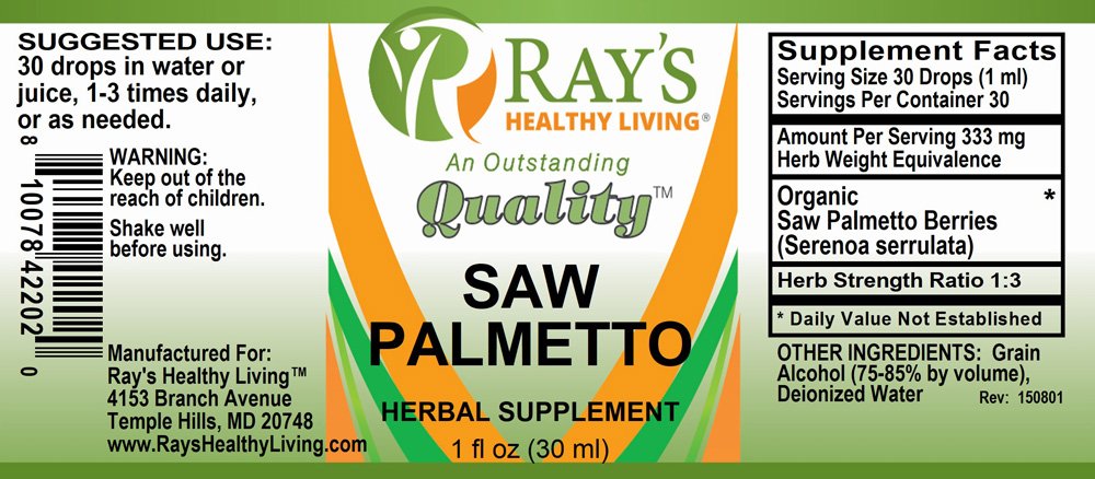 Ray's Healthy Living, Saw Palmetto, Herbal Supplement, 1 fl oz (30ml) - Image 2