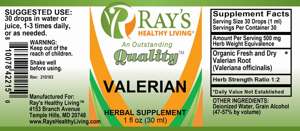 Ray's Healthy Living, Valerian, Herbal Supplement, 1 fl oz (30ml) - Image 2