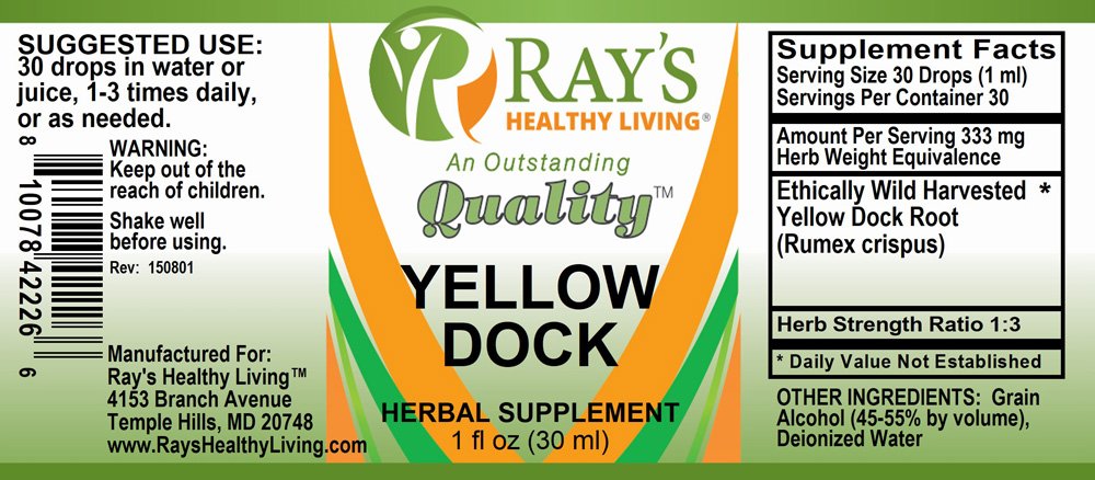 Ray's Healthy Living, Yellow Dock, Herbal Supplement, 1 fl oz (30ml) - Image 2