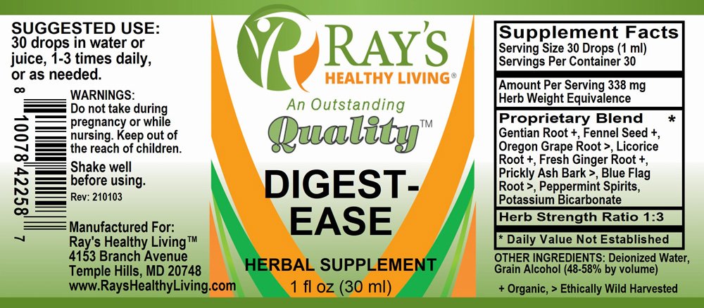 Ray's Healthy Living, Digest-Ease, Herbal Supplement, 1 fl oz (30ml) - Image 2