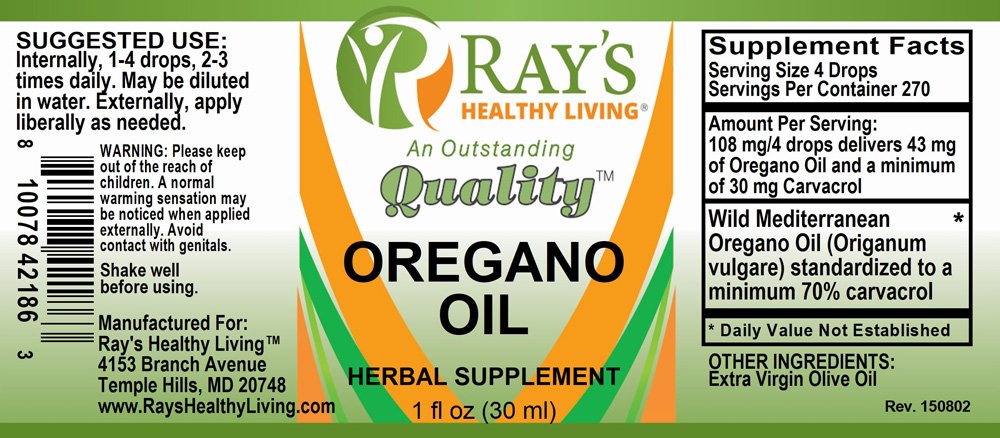 Ray's Healthy Living, Oregano Oil, Herbal Supplement, 1 fl oz (30ml) - Image 2