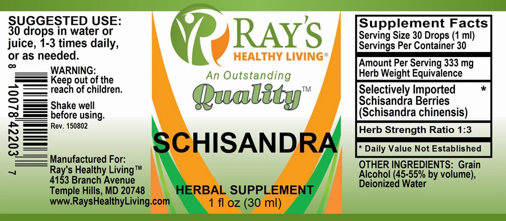 Ray's Healthy Living, Schisandra, Herbal Supplement, 1 fl oz (30ml) - Image 2