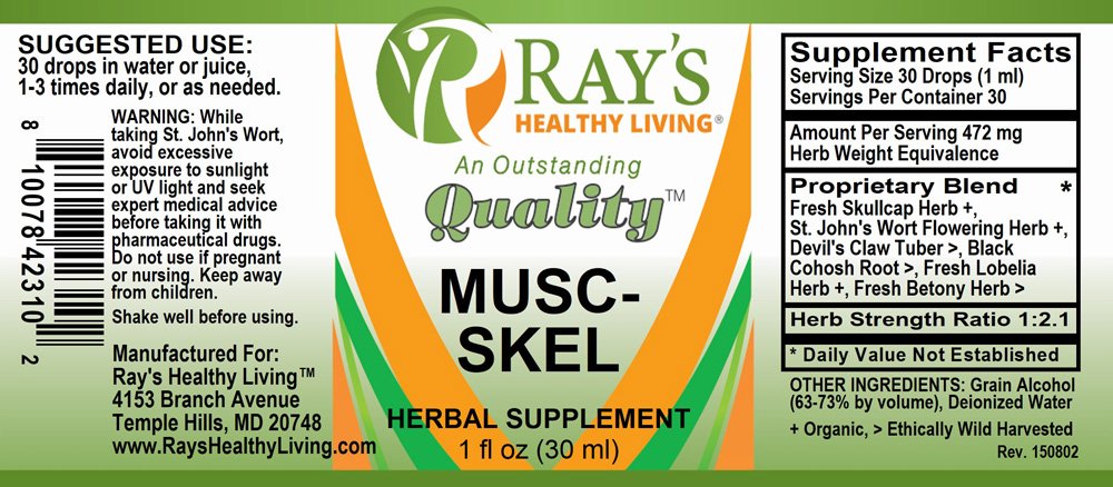 Ray's Healthy Living, Musc-Skel, Herbal Supplement, 1 fl oz (30ml) - Image 2