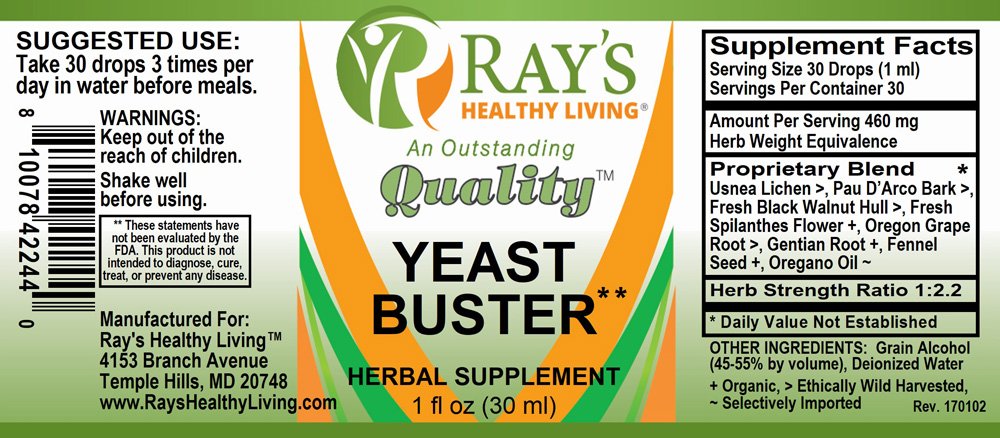 Ray's Healthy Living, Yeast Bluster, Herbal Supplement, 1 fl oz (30ml) - Image 2