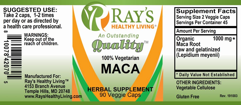 Ray's Healthy Living, Maca, 100% Vegetarian, Herbal Supplement, 90 Veggie Caps - Image 2