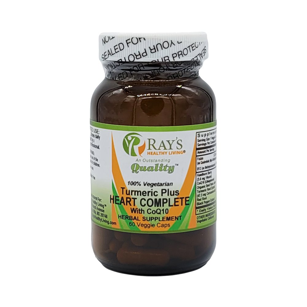 Ray's Healthy Living, Turmeric Plus Heart Complete with CoQ10, 100% Vegetarian, Herbal Supplement, 60 Veggie Caps
