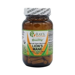 Ray's Healthy Living, Lion's Mane, Made with Organic Mushrooms, Herbal Supplement,60 Veggie Caps, Certified Organic