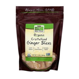 NOW, Organic Ginger Slices, Low in Sodium, No Preservatives, No Sulfur Added, Sensationally Sweet & Naturally Nutritious, Net Wt. 12 oz (340g), USDA Organic, NON GMO, Kosher