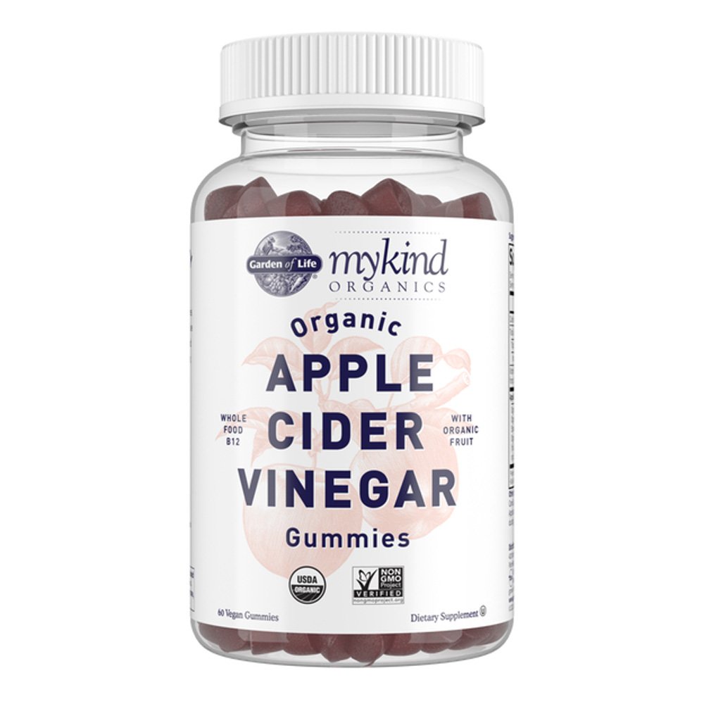 Garden of Life, My Kind Organics, Apple Cider Vinegar Gummies, Whole Food B12, with Organic Fruit, USDA Organic, NON GMO, Dietary Supplement, 60 Vegan Gummies