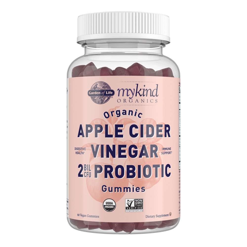 Garden of Life, Organic Apple Cider Vinegar Probiotic Gummies, 2 Bil CFU, Digestive Health, Immune Support, Dietary Supplement, 60 Vegan Gummies, NON GMO