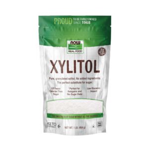 NOW, Xylitol, Pure, Granulated Xylitol, No Added Ingredients, The Perfect Substitute for Sugar, 1/3 Fewer Calories Than Sugar, Perfect for Ketogenic and No-Sugar Diets, Low Glycemic Impact, The Sweetness of Sugar without all the Calories, Net Wt. 1 Lb (454g), NON GMO, Kosher