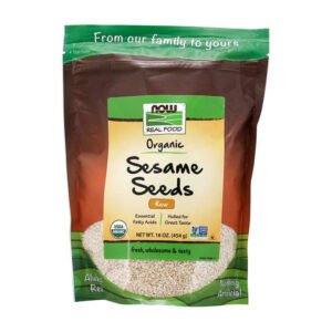NOW, Organic Sesame Seeds, Natural Source of Protein, Iron and Fatty Acid, Hulled for Great Taste, Fresh, Wholesome & Tasty, Net Wt. 16 oz (454g), NON GMO, USDA Organic