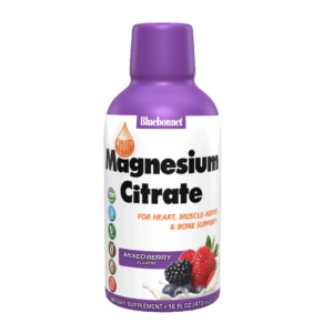 Bluebonnet, Liquid Magnesium Citrate, For Heart, Muscle-Nerve & Bone Support, Mixed Berry Flavor, Dietary Supplement, 16 fl oz, (473ml), NON GMO, Kosher, Vegan, Gluten Free, Soy Free, Milk Free