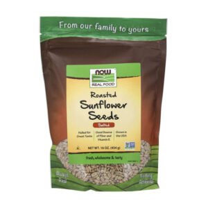 NOW, Roasted Sunflower Seeds, Salted, Hulled for Great Taste, Good Source of Fiber and Vitamin E, Grown in the USA, Fresh, Wholesome & Tasty, Net Wt. 16 oz (454g), NON GMO< Kosher