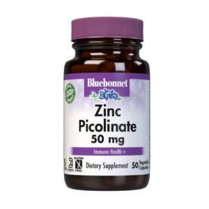 Bluebonnet, Zinc Picolinate 50 mg, Dietary Supplement, 100 Vegetable Capsules, NON GMO, Vegan, Kosher, Gluten Free