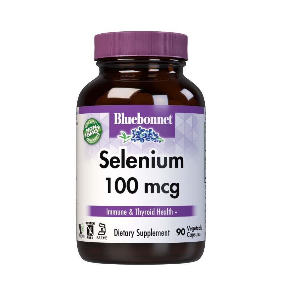 Bluebonnet, Selenium 100mcg, Yeast-Free Selenomethionine, Dietary Supplement, 90 Vegetable Capsules, NON GMO, Kosher, Gluten Free