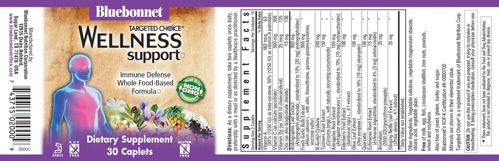 Bluebonnet, Targeted Support Wellness Support, Immune Defense, Whole Food-Based Formula, Dietary Supplement, 60 Capsules, Kosher, Soy Free, Gluten Free, NON GMO - Image 2