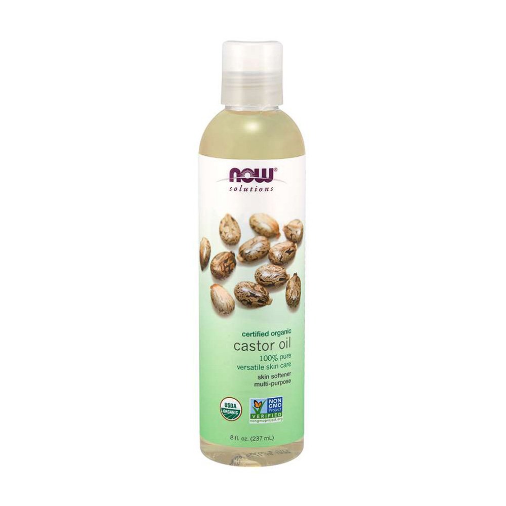 NOW Solutions, Certified Organic Castor Oil, 100% Pure Versatile Skin Care, Skin Softener, Multi-Purpose, 8 fl oz (237ml), NON GMO, USDA Organic