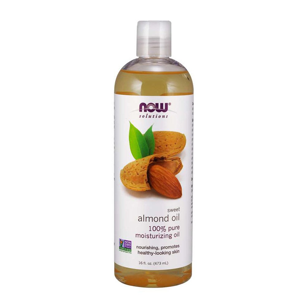 NOW Solutions, Sweet Almond Oil, 100% Pure Moisturizing Oil, Nourishing, Promotes Healthy-Looking Hair, 16 fl oz (473ml), NON GMO