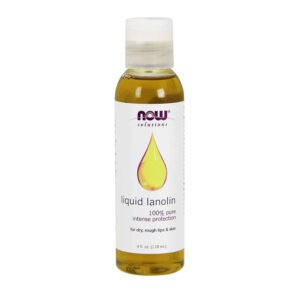 NOW, Liquid Lanolin, 100% Pure, Intense Protection, for Dry, Rough Lips & Skin, 4 fl oz (118ml)