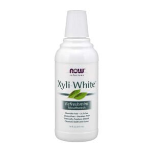 NOW, Xyli White, Refreshmint Mouthwash, Fluoride-Free, SLS-Free, Gluten-Free, Paraben-free, Naturally Freshens Breath, Cleanses Teeth and Gums, 16 fl oz, (473ml)