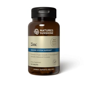 Nature's Sunshine, Zinc, Immune System Support, Promotes Proper Growth & Development, Herbally Enhanced Formula, Dietary Supplement, 150 Tablets