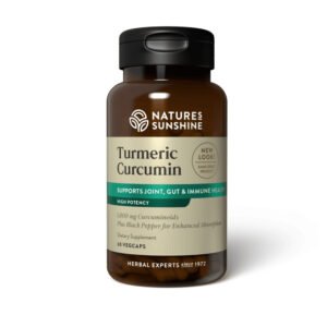 Nature's Sunshine, Turmeric Curcumin, Supports Joint, Gut & Immune Health, High Potency, 1,000mg Curcuminoids Plus Black Pepper for Enhanced Absorption, Dietary Supplement, 60 Vegcaps