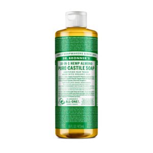 Dr. Bronner's, 18-In-1 Hemp Almond, Pure Castile Soap, Certified Fair Trade, Made with Organic Oils, 16 fl oz/473ml