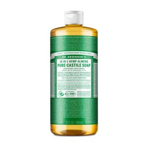 Dr. Bronner's, Certified Fair Trade, 18-in-1-Hemp Almond, Pure-Castile Soap, made with Organic Oils, 32 fl oz (1 US QT)/946ml