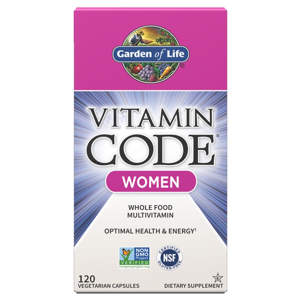 Garden of Life, Vitamin Code, Women, Raw Whole Food Multivitamin, Live Probiotics & Enzymes, No Binders or Fillers, 120 Vegetarian Capsules, Whole Food Dietary Supplement, Kosher, NON GMO, Gluten Free, RAW, Vegetarian